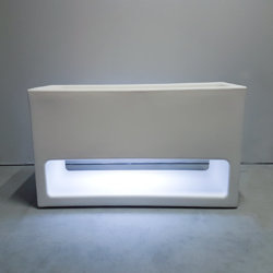 LLUNA 110x40/65 prostokątna donica podświetlana kremowa LED biały