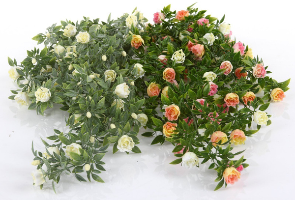 Sztuczna Róża pnącze 75 cm kwiaty kremowo-różowe