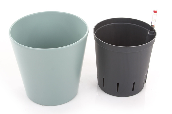 Zestaw do hydroponiki Leni 18/19 Vasa osłonka ceramiczna miętowa