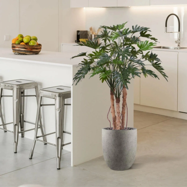 Sztuczny Filodendron Xanadu 120 cm na 3 drewnianych pniach deluxe