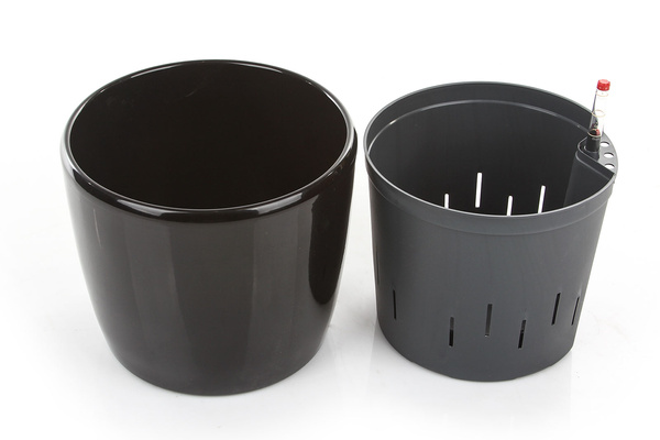 Zestaw do hydroponiki 22/19 Venus osłonka ceramiczna czarna z połyskiem