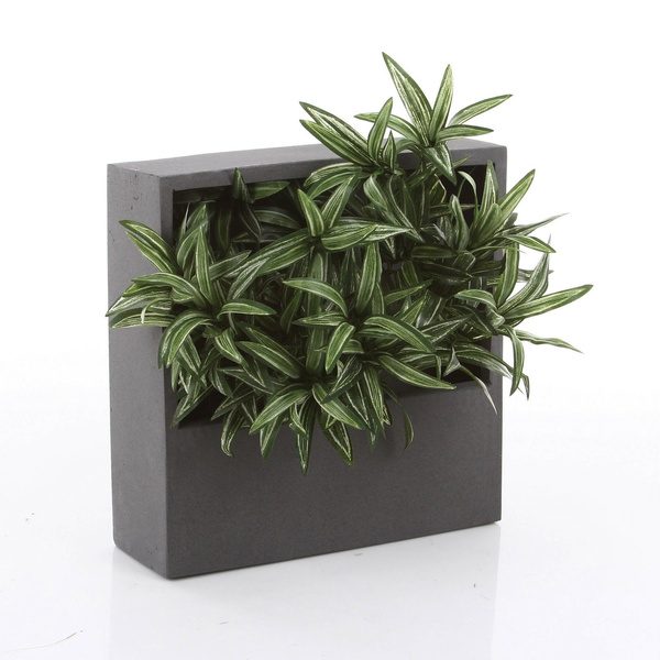 Jack Wally XS 30x30x9 designerska doniczka na ścianę kwadratowa szara kamienna