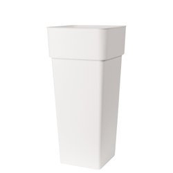 DUO Quadro 38x38/80 donica wysoka kwadratowa z wkładem biała