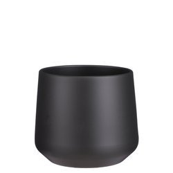 AMBER 14/13,5 ciemnoszara grafitowa doniczka ceramiczna