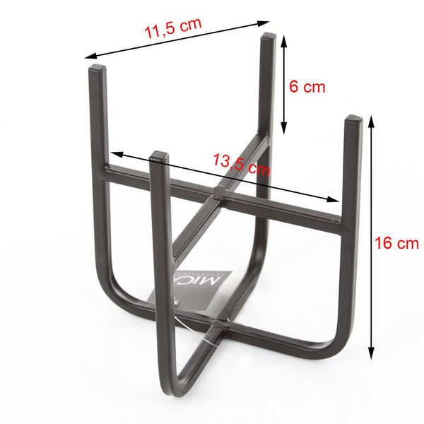 SPARTA 11,5x11,5/16 cm czarny stojak na doniczkę i kwiaty
