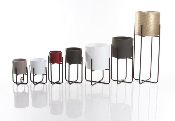 SPARTA 13x13/25 cm czarny stojak na doniczkę i kwiaty