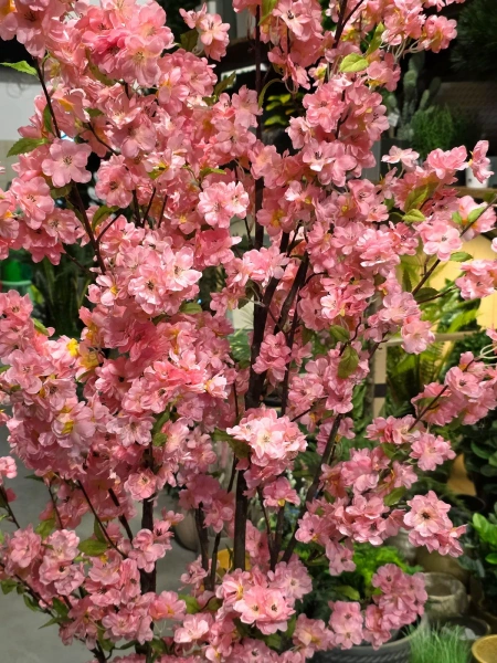 Sztuczna japońska Wiśnia wysoka 210 cm różowe kwiaty