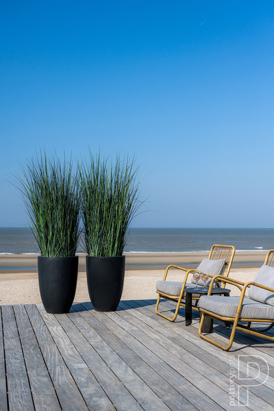 Ben L 40/55 czarna donica kamienna