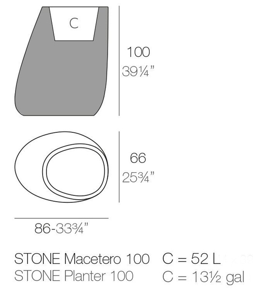 STONE VONDOM 87x64/100 biała designerska donica kamień