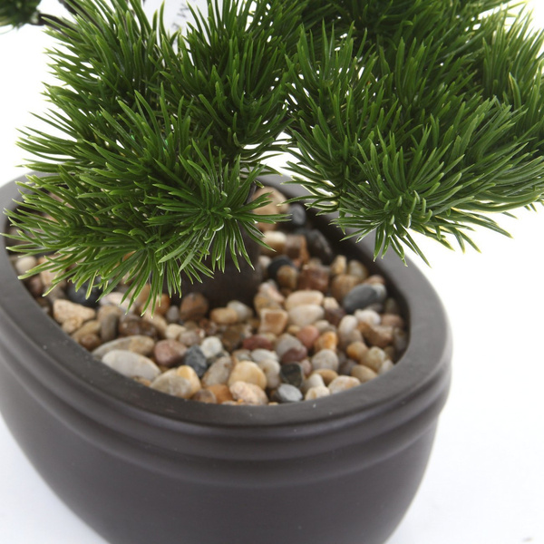 Sztuczne drzewko Bonsai Pinia Sosna 32 cm w brązowej doniczce
