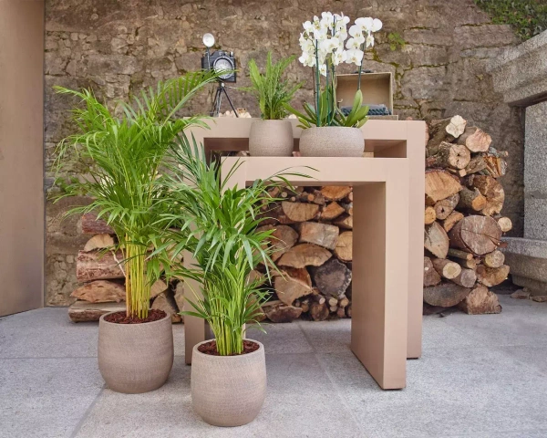 Hemera 39/35 duża donica ceramiczna taupe