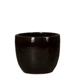 BLACK SHINY Couple 39/34 czarna lakierowana doniczka ceramiczna