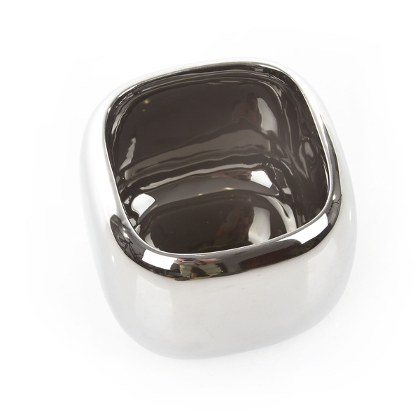 MANON 13x13/10 doniczka kwadratowa chromowana srebrna