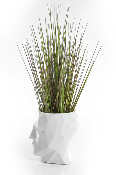 ADAN NANO GLOSSY 13x17/18 doniczka designerska biała głowa