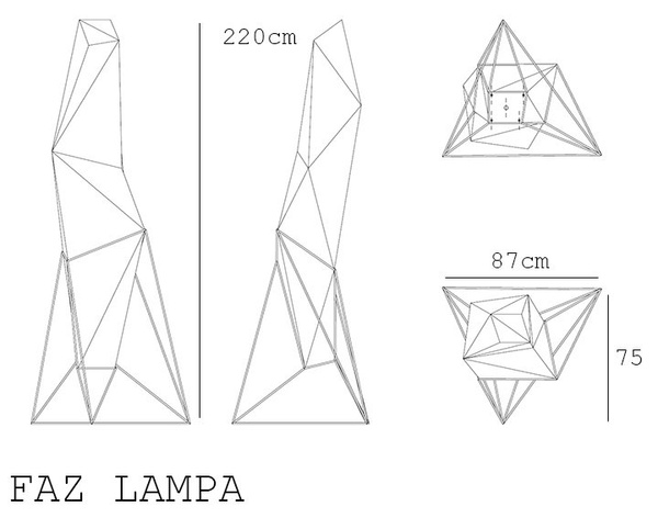 Lampa FAZ LAMP 220 cm LED RGB