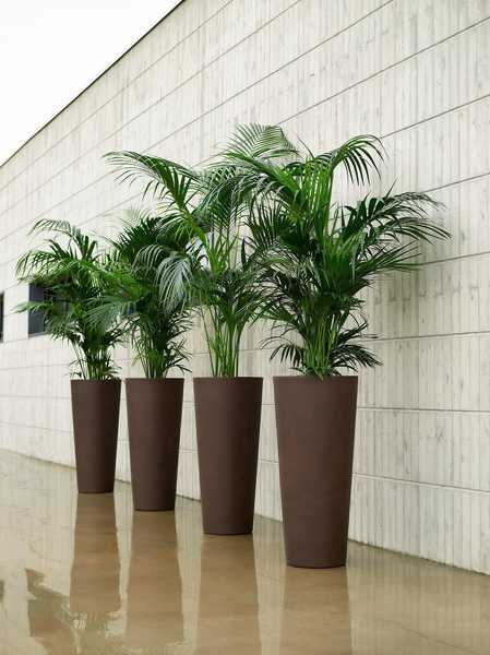 ILIE 37/75 doniczka okrągła wysoka brązowa rust