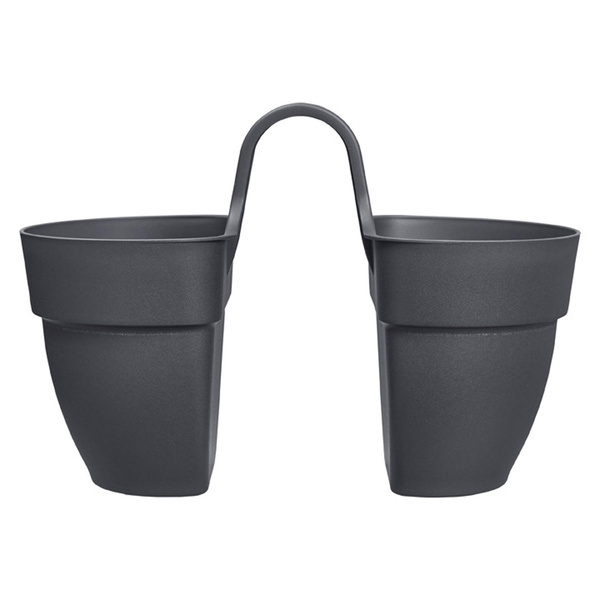 Vibia Flower Twin 21 doniczka dwustronna balkonowa antracytowa