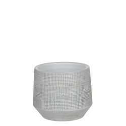 GUIDO 15/13 cm osłonka okrągła ceramiczna biało-szara tekstura