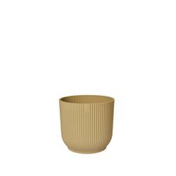 Vibes Fold Round 14 okrągła doniczka w paski żółta / butter yellow