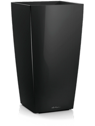 LECHUZA CUBICO 22x22/41 donica czarna z połyskiem