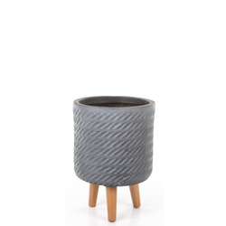 CORDA CYLINDER 24/35 osłonka na drewnianych nóżkach szara