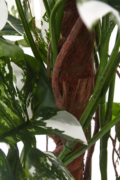 Sztuczny Filodendron na pniu 160 cm biało-zielony