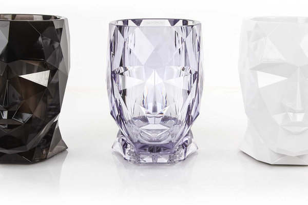 ADAN NANO GLOSSY 13x17/18 doniczka designerska biała głowa