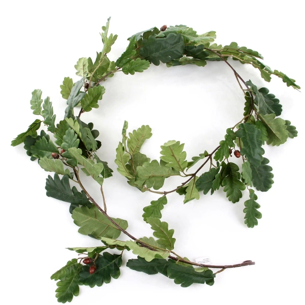 Sztuczne zielone liście Dębu pnącze girlanda 180 cm