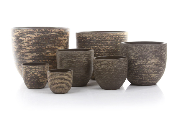 Carrie 14/12 osłonka ceramiczna brązowa tekstura