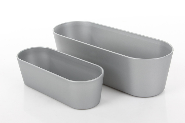 Flori 27x10/8 cm osłonka podłużna srebrna