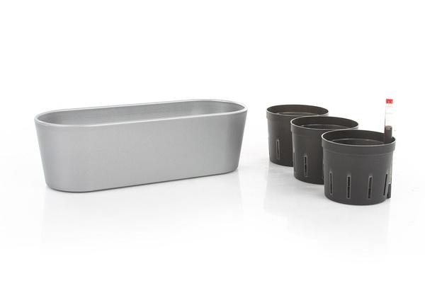 Zestaw do hydroponiki 9/7 osłonka podłużna Flori 27x10/8 srebrna