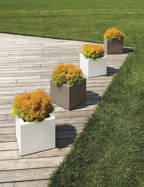 Kube 40x40/40 donica kwadratowa niska taupe