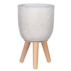 JIMMY 16,5/28 cm cementowa doniczka na nóżkach jasnoszara