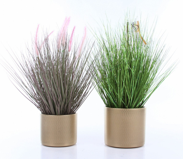 ERA 17/14 wytłaczana doniczka ceramiczna złota