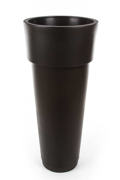 MARCANTONIO 50/120 wysoka donica z rantem ciemno-brązowa ethnic