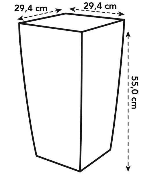 Milano Diamond 30x30/55 doniczka kwadratowa wysoka bordowa połysk