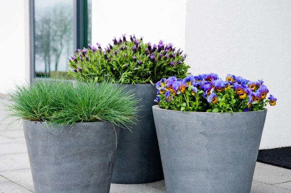 Jumbo Bucket S 83/73 duża kamienna donica szara