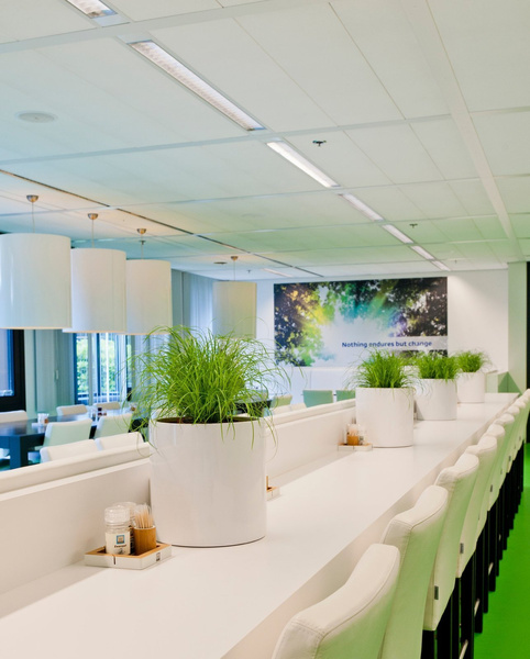 Puk L 25/25 cylindryczna donica z włókna szklanego biała z połyskiem