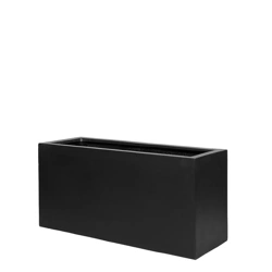 Jort S 80x30/40 czarna donica kamienna prostokątna