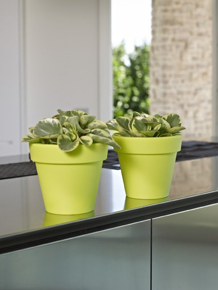 MINI IKON 20/17,5 doniczka z rantem okrągła zieleń wiosenna / acid green