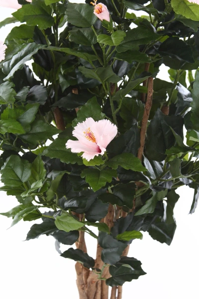 Sztuczny Hibiskus 100 cm różowe kwiaty deluxe