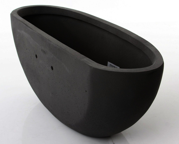 Mini Dorant Wally L 43x17/16 doniczka ścienna owalna czarna kamienna