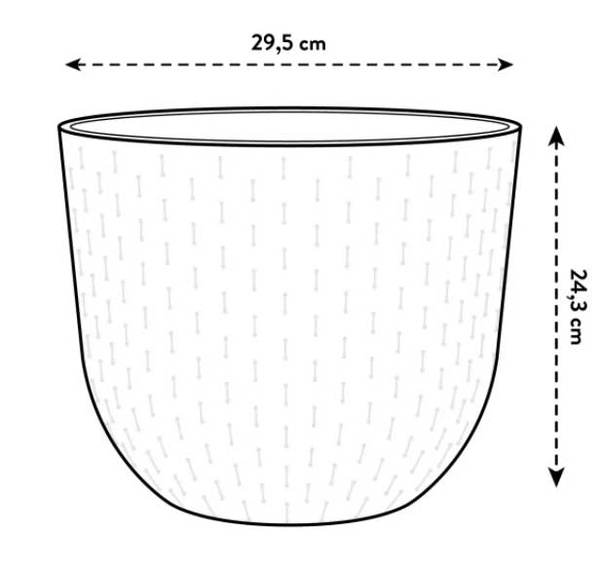 Fuente 29/24 doniczka wytłaczana popielata warm grey