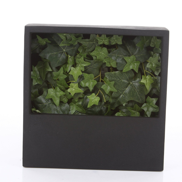 Jack Wally XS 30x30x9 designerska doniczka ścienna kwadratowa czarna kamienna