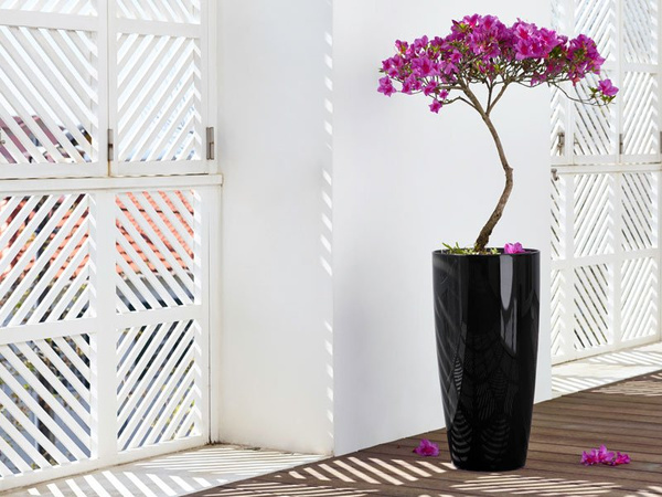 SANTORINI 33/65 donica z wkładem taupe z połyskiem