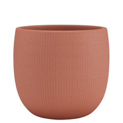 AURA 20/18 doniczka ceramiczna w paski terakota