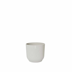 Vibes Fold Round Mini 9 biała doniczka karbowana silky white