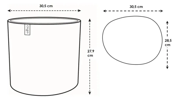 Eden 30 biała donica asymetryczna linen white Elho