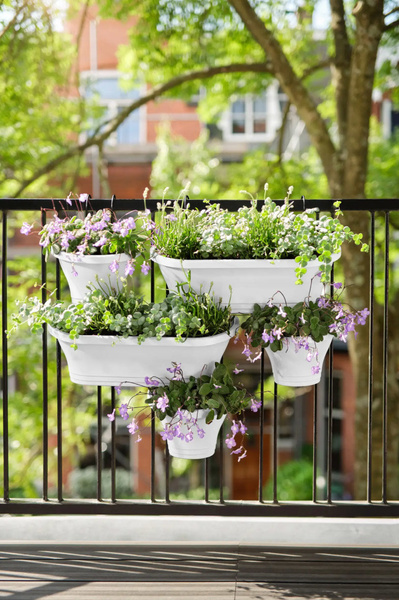 Corsica Vertical Forest Large doniczki białe wiszące na ścianę 2 sztuki