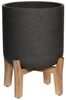 Charlie XXL 47/62,5 duża donica czarna na niskich drewnianych nóżkach